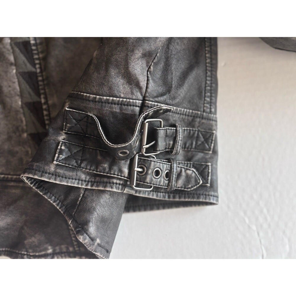 Circus by Sam Edelman Women’s Vegan Leather Moto Biker Jacket Gray Size M - Picture 3 of 16